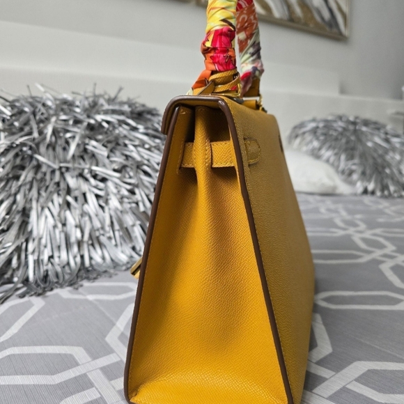 COPY - Stunning 100% leather quality not designer like,  Kelly bag brown 28. - Picture 4 of 13